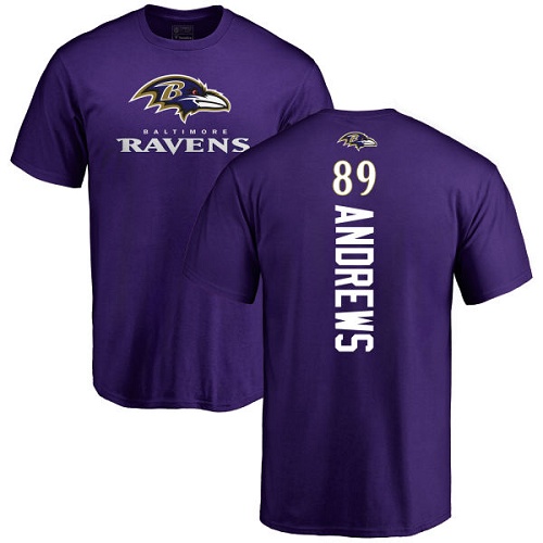 Men Baltimore Ravens Purple Mark Andrews Backer NFL Football #89 T Shirt